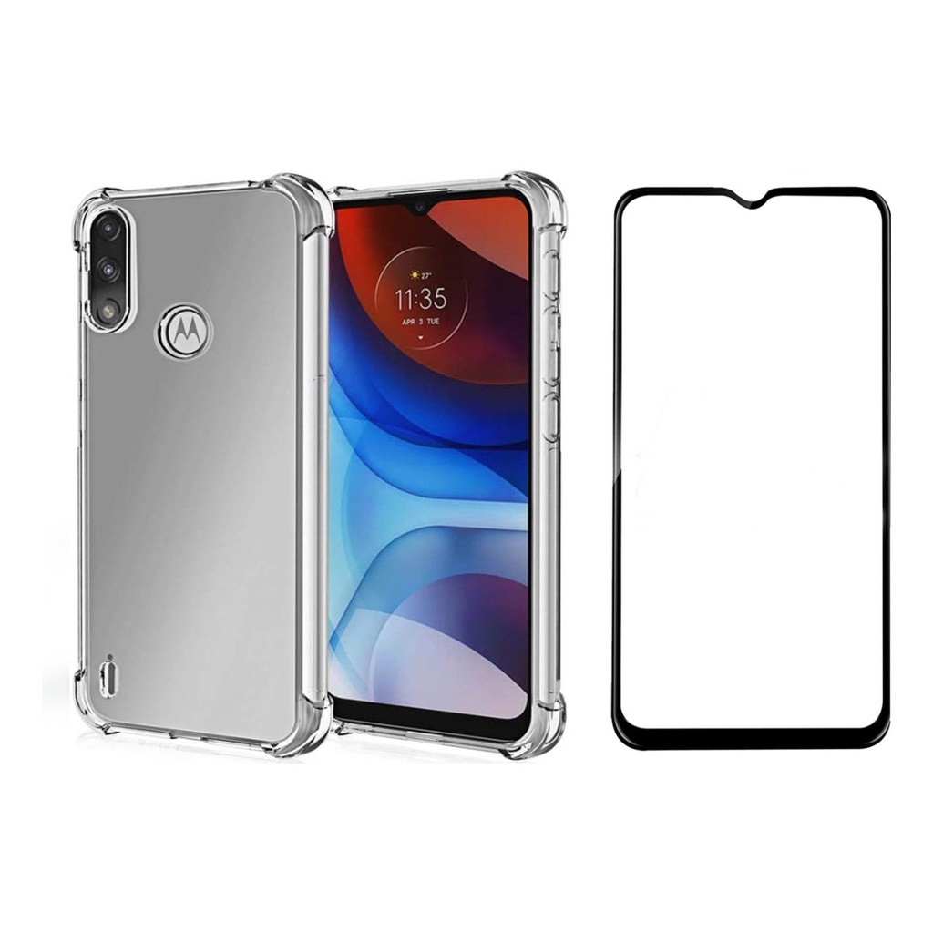 Capa Case Capinha Anti Impacto Compatível Com Moto E7 Power + Película 3D Vidro Temperado