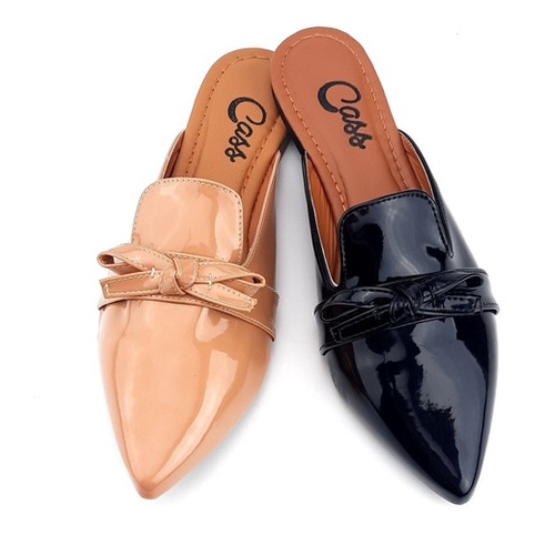 Kit 2 pares Mule Feminino Bico Fino Elegante Macio Confortável