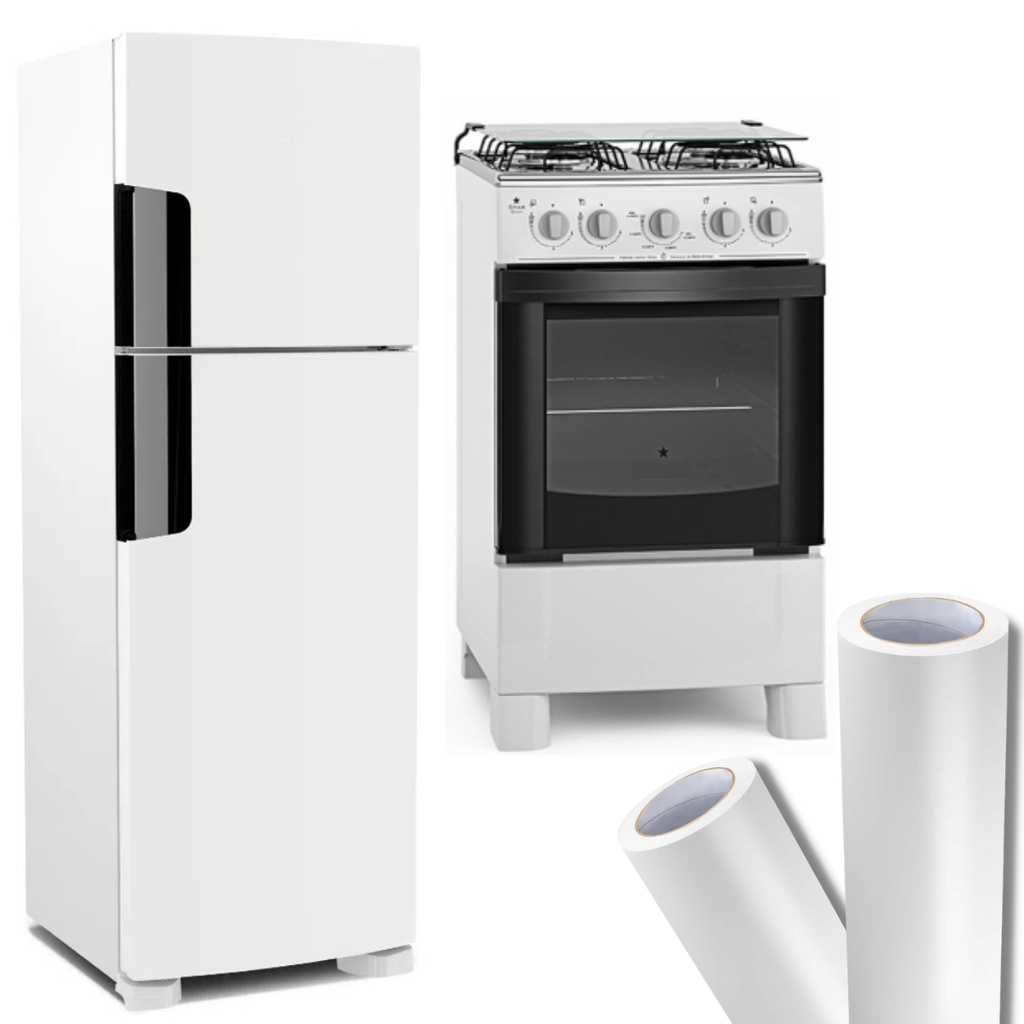 Papel Contact Vinil Adesivo Branco Para Envelopamento Geladeira Móveis Armário Lavável