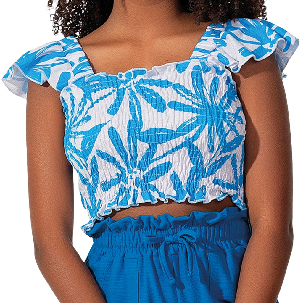 Cropped Blogueira Estampado Juvenil