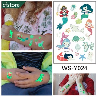 CFSTORE 1Pc Autocolantes De Tatuagem Luminosa Para Crianças Tatuagens Temporárias Corporais Descartáveis Fluorescentes À Prova D