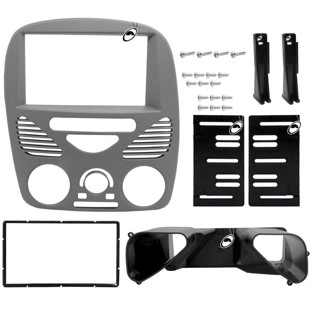 Moldura de Painel 2 Din 7" Polegadas Palio Siena Strada Weekend G2 2001 à 2007 Cinza Ar Condicionado em Oferta na Shopee