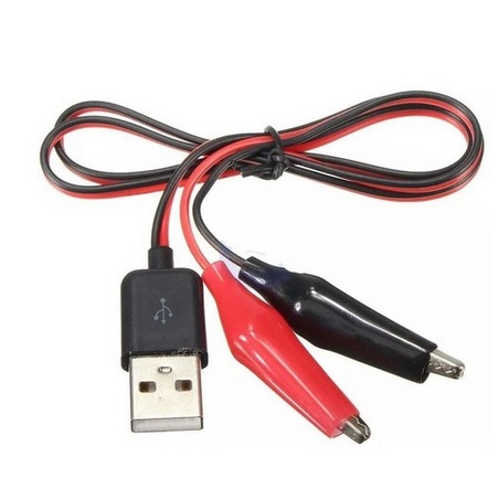 Cabo Usb Com Garra Jacaré Emborrachada 30cm Teste de Circuitos