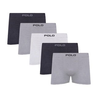 Kit C/5 Cuecas Boxer Polo 781 Algodão Sem Costura Sortido