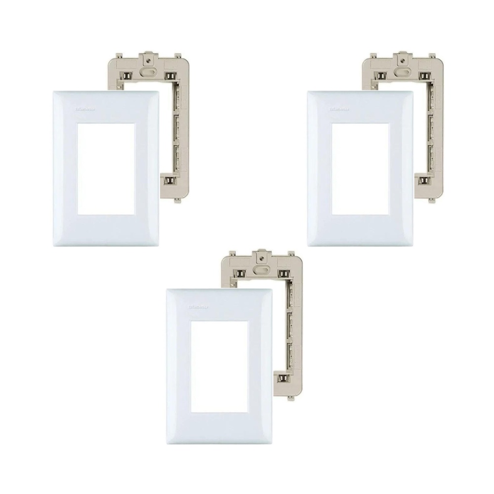Kit 3 Placas 4X2 Para 3 Módulo Thesi Bticino M5P3 C Suporte