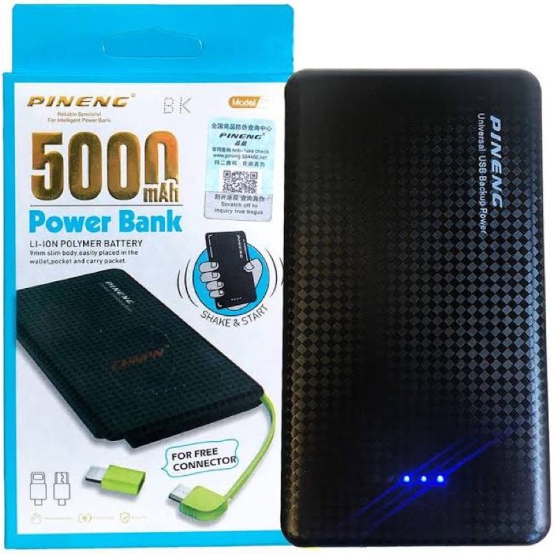 Power Bank 5.000mAh Pineng Carregador Portátil Bateria Externa