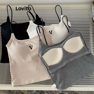 Lovito Regata Básica Lisa Casual Para Mulheres LNE40261