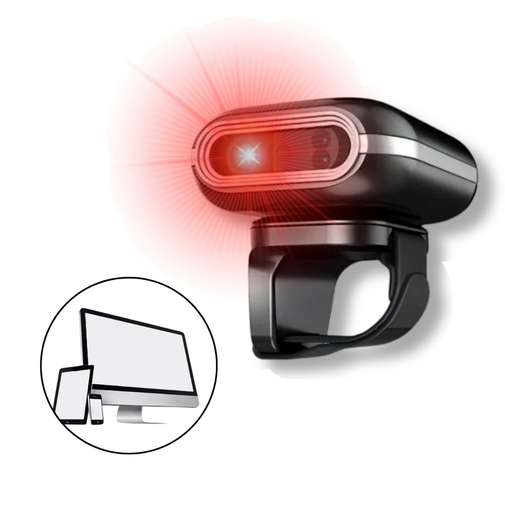 Leitor de Codigo de Barras Qr Code de Dedo Bluetooth sem Fio