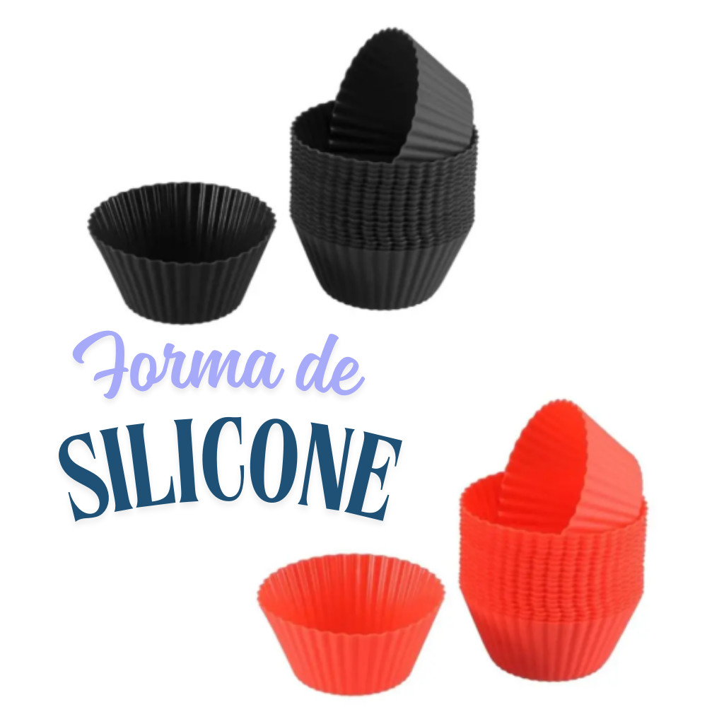 Kit 6 Formas de Silicone para Cupcake, Pão de Queijo Casa Cozinha Utilidades