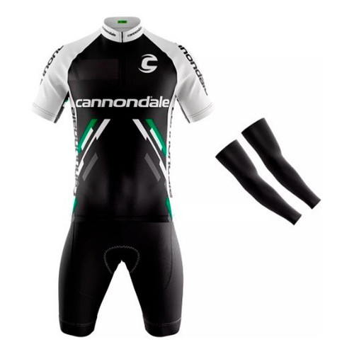 CONJUNTO CICLISMO MASCULINO BERMUDA E CAMISA CANNONDALE COM MANGUITOS UV 50+