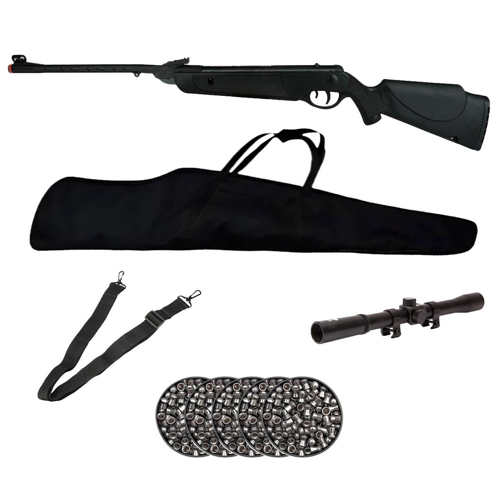 Carabina Pressão Dione Sport 5.5 Nitro Piston 55kg Rossi+ Capa + Bandoleira + Luneta4x20 + 5 Chumbos em Oferta na Shopee