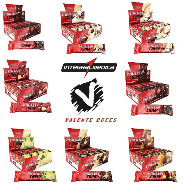 Protein Crisp Bar 12 Unidades Integralmedica Barra de Proteina 45g Caixa