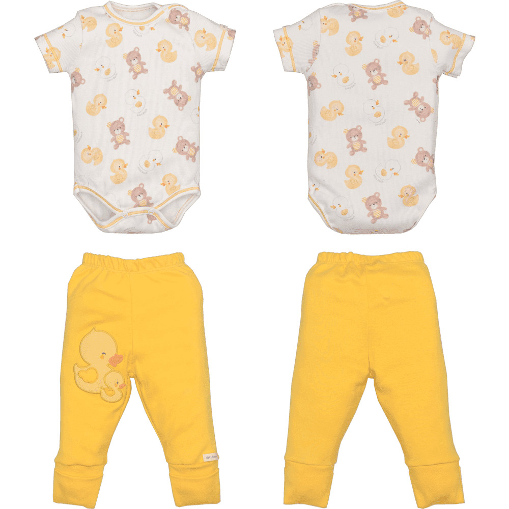 Body Com Culote Bebê Menina Suedine Estampado Urso  Upi Uli