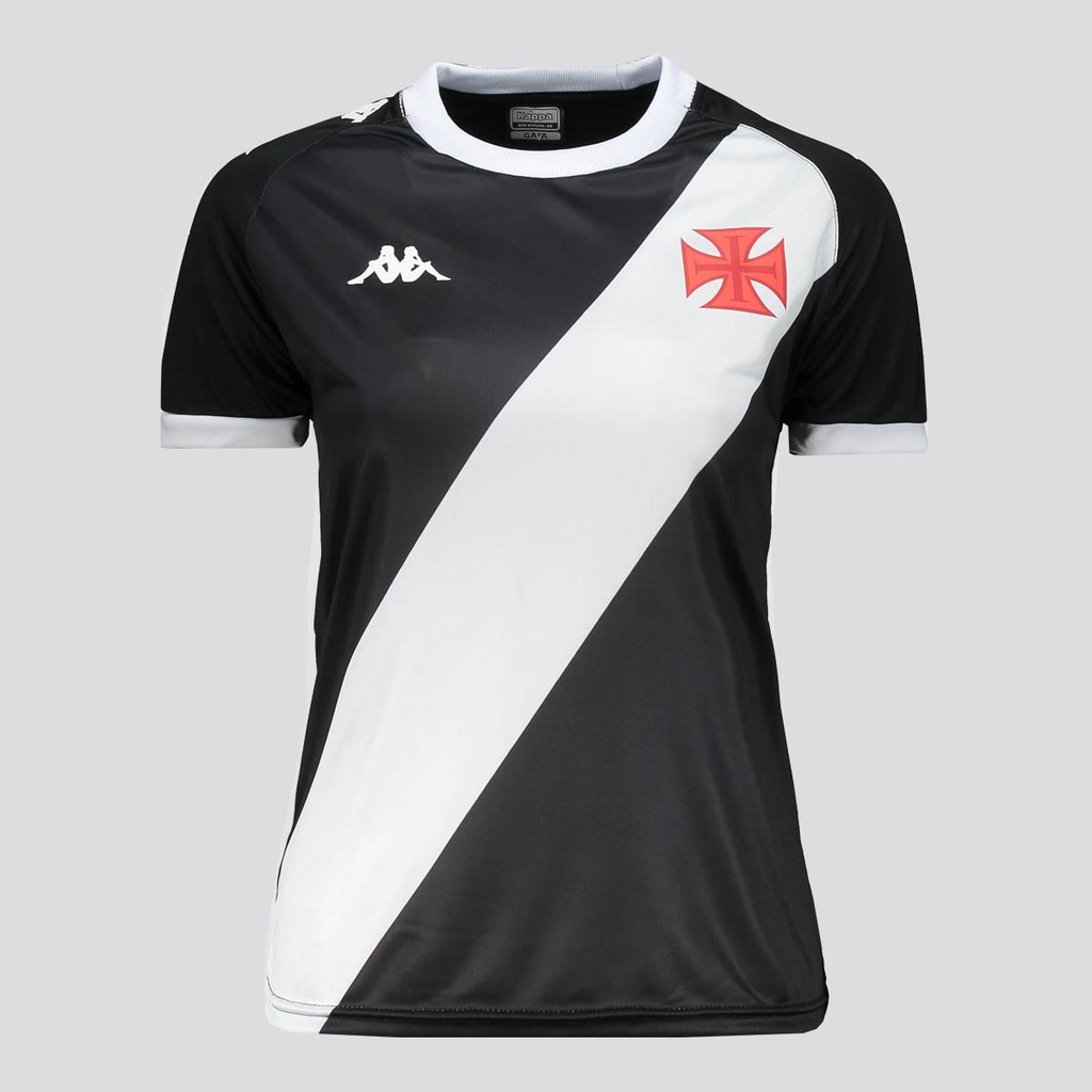 Camisa Kappa Vasco Supporter Class Feminina Preta - Sports & Outdoors