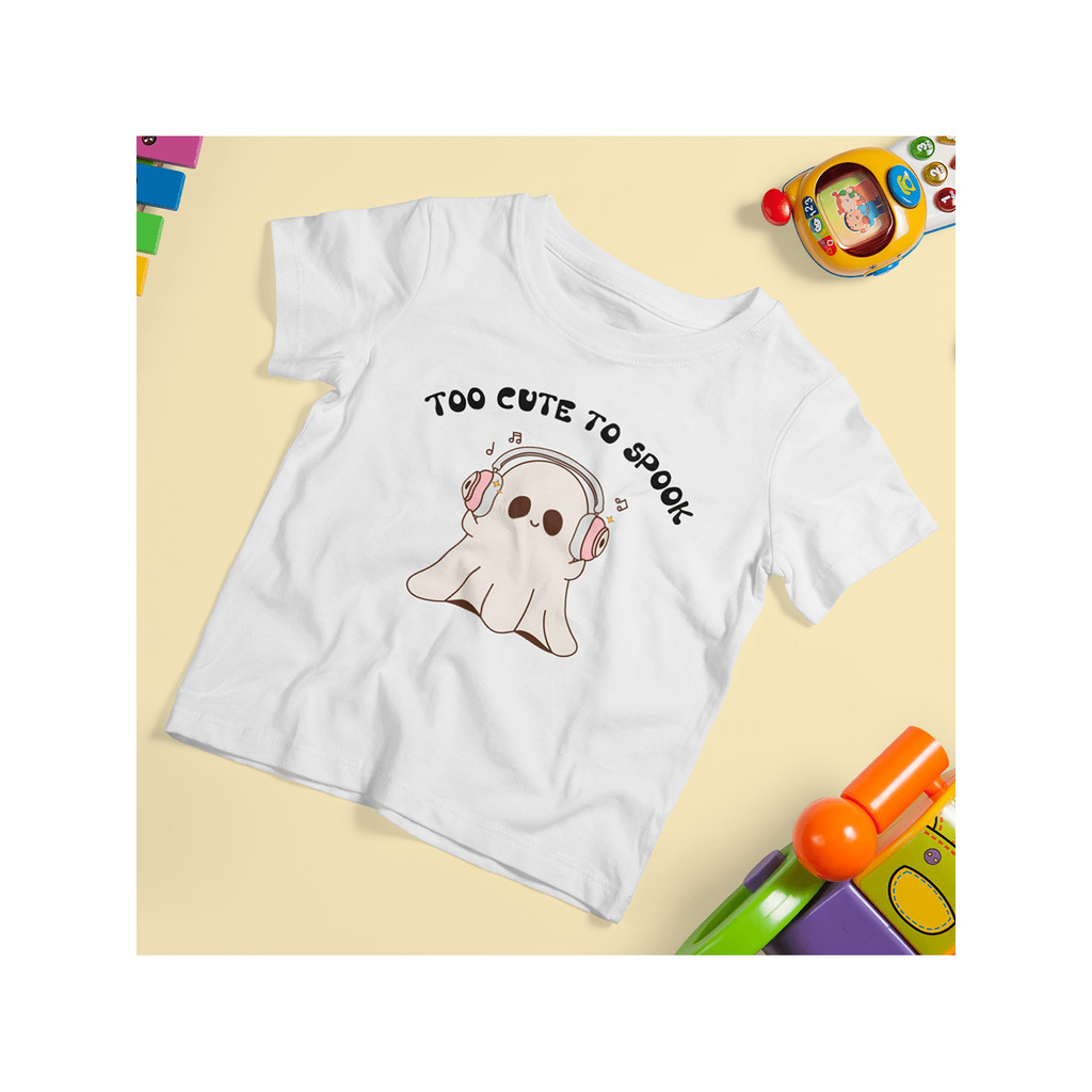 Camiseta Fantasma Infantil Juvenil Unissex Pronta Entrega 100% Algodão Premium Too Cute to Spook Desenho