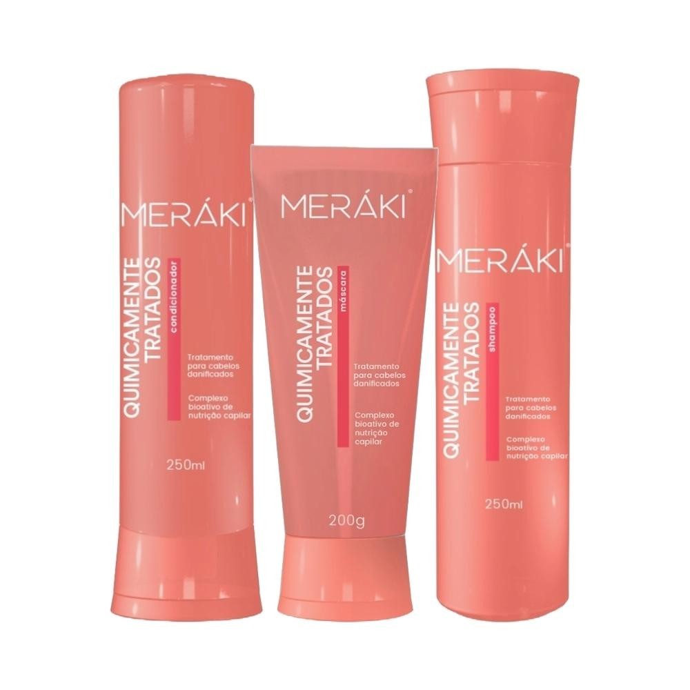 Kit Meráki Quimicamente Tratados (Shampoo, Condicionador e Máscara) - Beauty