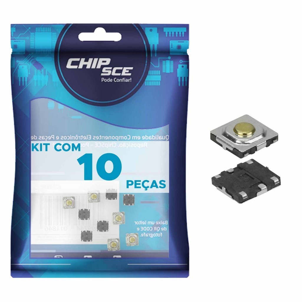 10x Chave Táctil Smd 4x4x1,5mm - 180ºGraus
