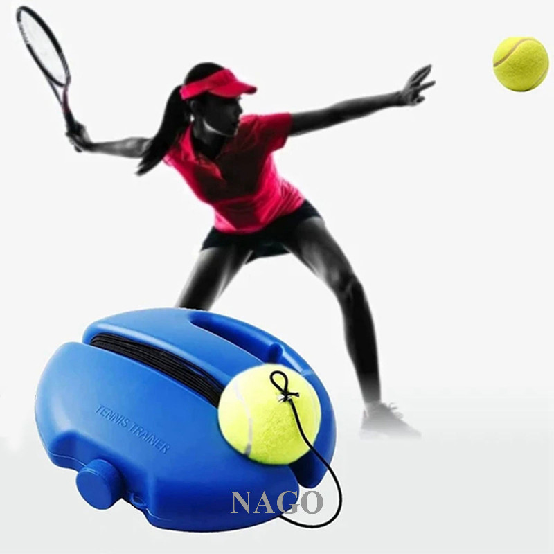 NAGO Base De Auxílios Para Treinamento De Tênis Serviço Pesado Com Bola De Corda Elástica Prática Ressalto Auto-Parceiro Sparring Device