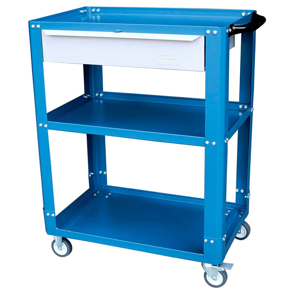 Carrinho Ferramentas Desmontável Suporta Até 120kg 1 Gaveta Fercar Cor Azul Profissional em Oferta na Shopee