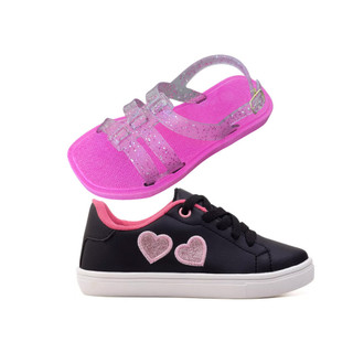 Kit tenis infantil menina chinelo sandalia menina Chinelo Sandália Bloqueirinha Lançamento KIT SAN