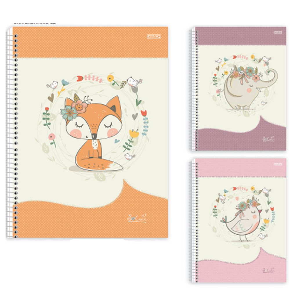 CADERNO UNIVERSITÁRIO 1 MATÉRIA 80 FOLHAS – SO CUTE - UNITÁRIO E SORTIDO