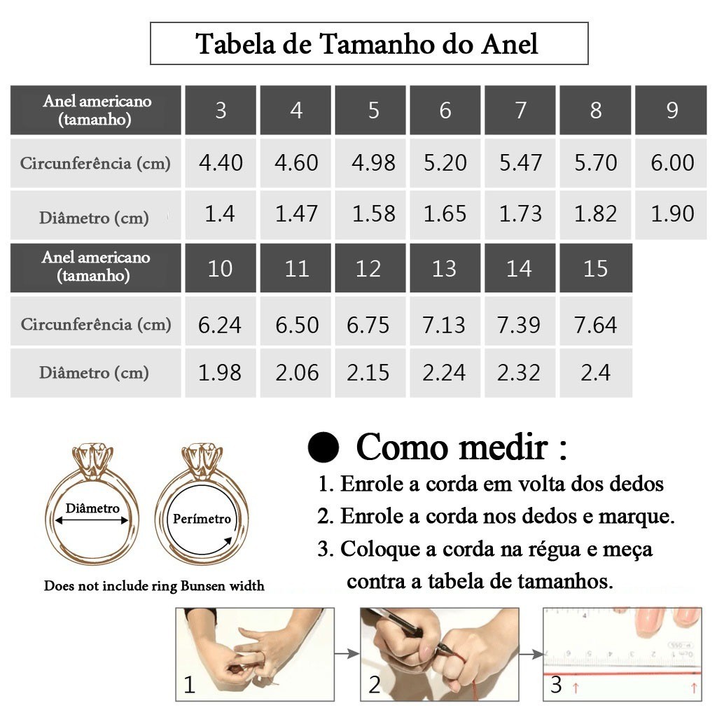 Versão de cobre incrustada com anéis de zircão