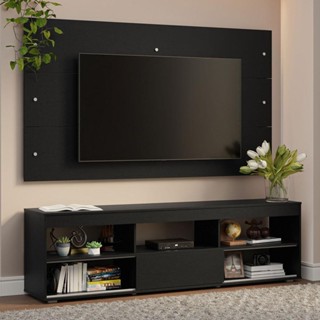 Rack com Painel para TV até 65 Polegadas Preto Orlando Madesa em Oferta na Shopee