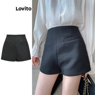 Lovito Shorts Tweed Elegantes para Mulheres L80ED189