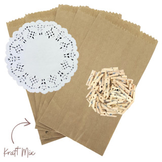 Kit Kraft Mix + Toalha Renda + Mini Pregador 50 Unidades em Oferta na Shopee