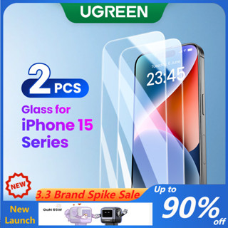 Protetores De Tela UGREEN 2PCS Para iPhone 15 15Plus 15 Pro Max De Vidro Temperado HD Ultra Clear 3D Cobertura Total