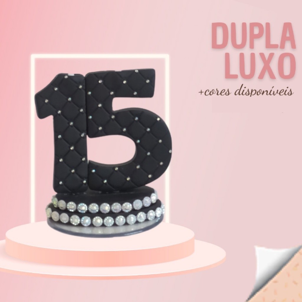 Vela 15 anos - Topo 15 Anos Debutante - Vela de Biscuit 15 anos Com Pavio Mágico