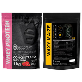 Kit: Whey Protein Concentrado 1Kg + Waxy Maize 1Kg - Soldiers Nutrition