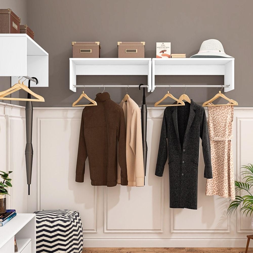 Arara Cabideiro Toalheiro Suspenso Berlim Branco - Lumil em Oferta na Shopee