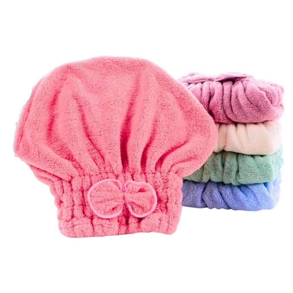 Touca De Banho Mágica Secar Cabelo Microfibra Secagem Rápida Tipo Touquinha Turbante