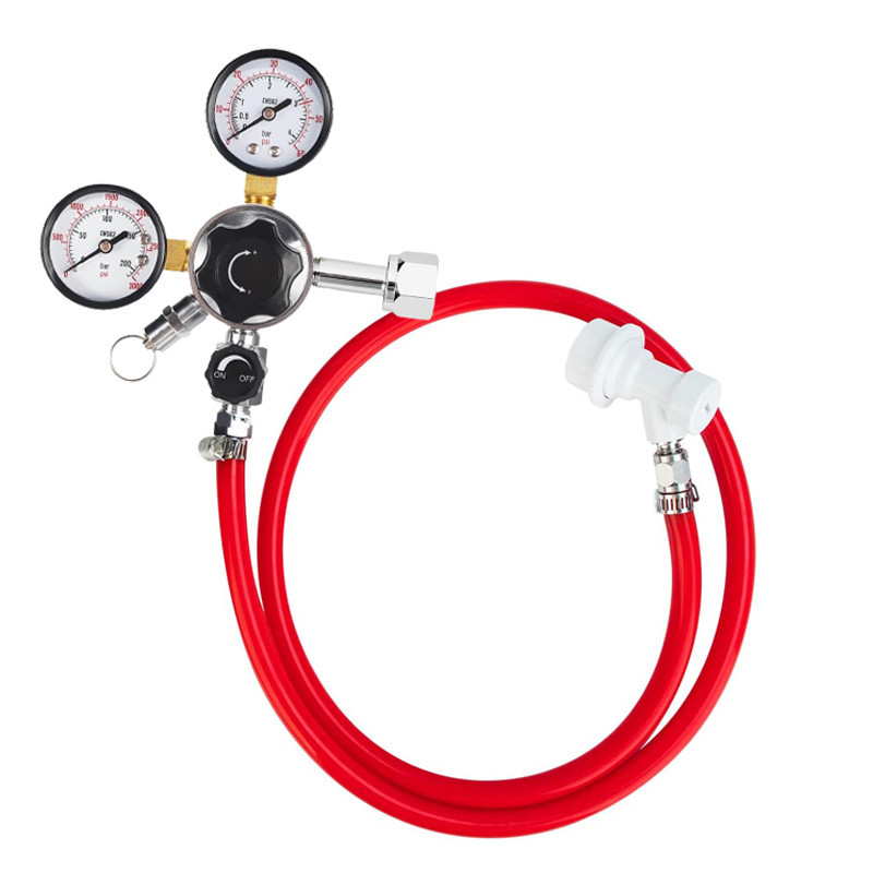 Kit De Linha De Gás De Cerveja Regulador De Co2 ELECQUEEN , W21.8/CGA320 Pressão De Barril De Fermentação Caseira Com Tr