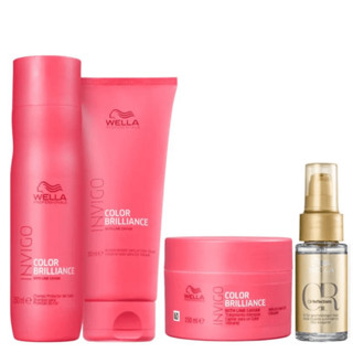 Kit Brilliance Shampoo Cond Máscara e Oil Reflections - Wella