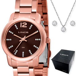 KIT RELOGIO FEMININO LINCE ROSE GOLD LRR4713 N2RX