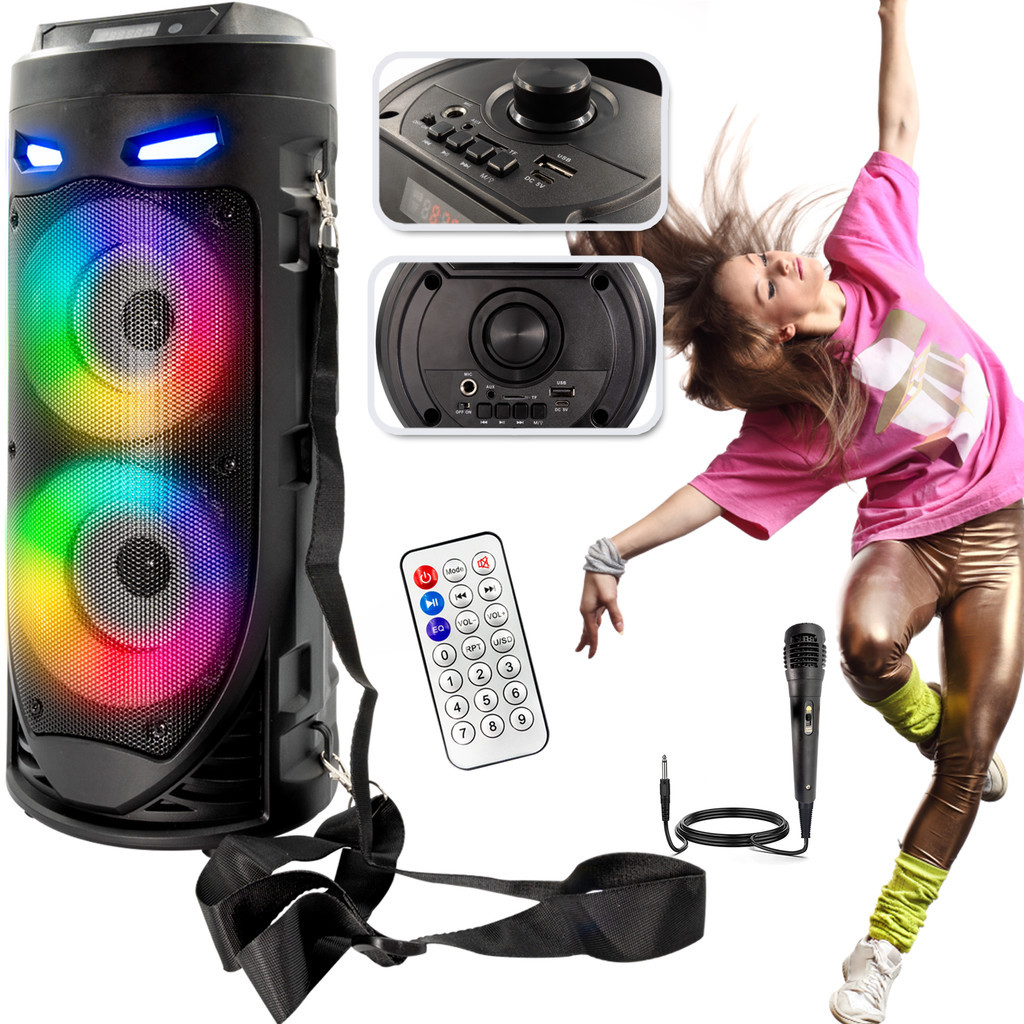 Caixa De Som Bluetooth Grande Amplificada Microfone Portátil