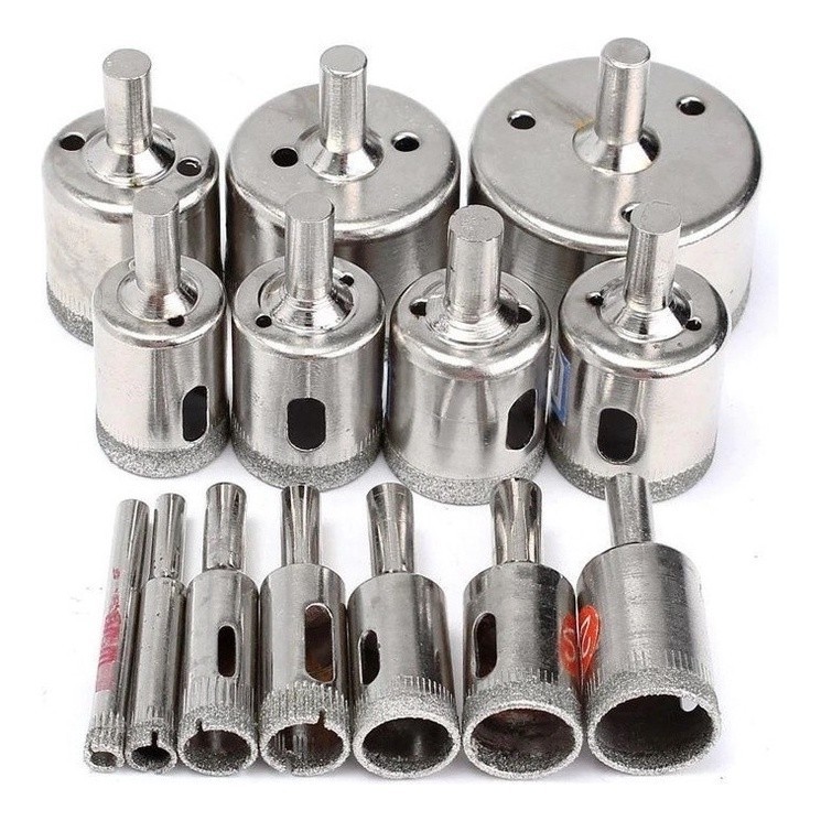 Kit 15 Pcs Brocas Copo Diamantadas Vidro Ceramica 6-50mm Serras  Alta qualidade