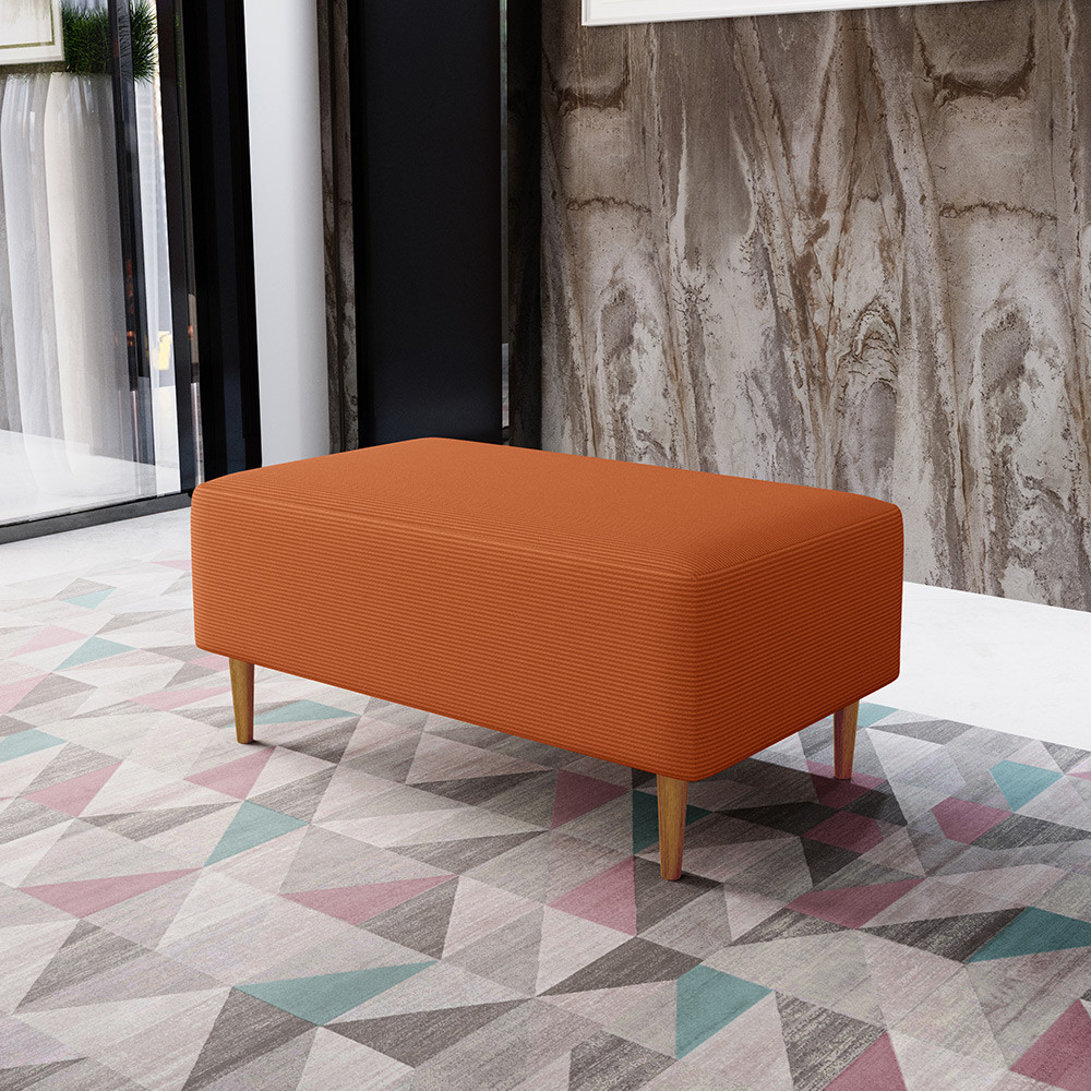 Puff Decorativo Sala de Estar Cléo W01 Pés Palito 90 cm Tecido Terracota - Lyam Decor em Oferta na Shopee