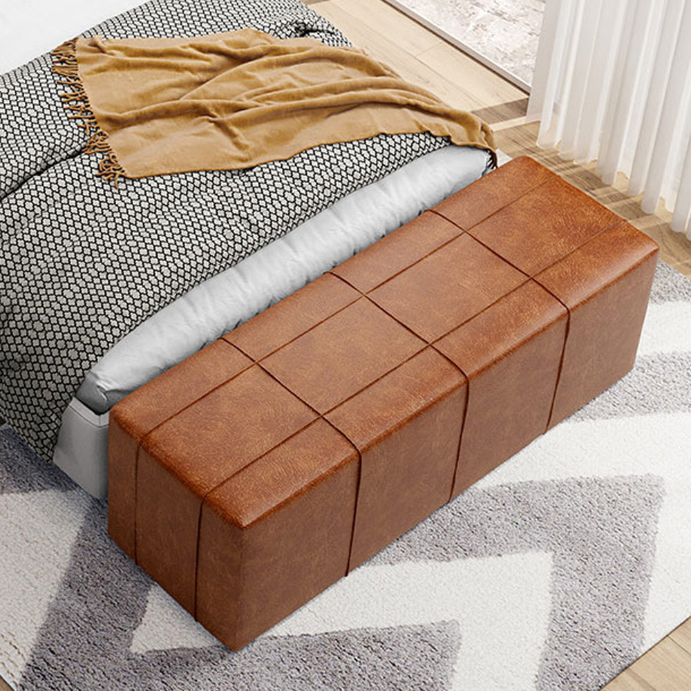 Puff Decorativo Living Sala de Estar 160 cm Roma W01 Couríssimo Camel - Lyam