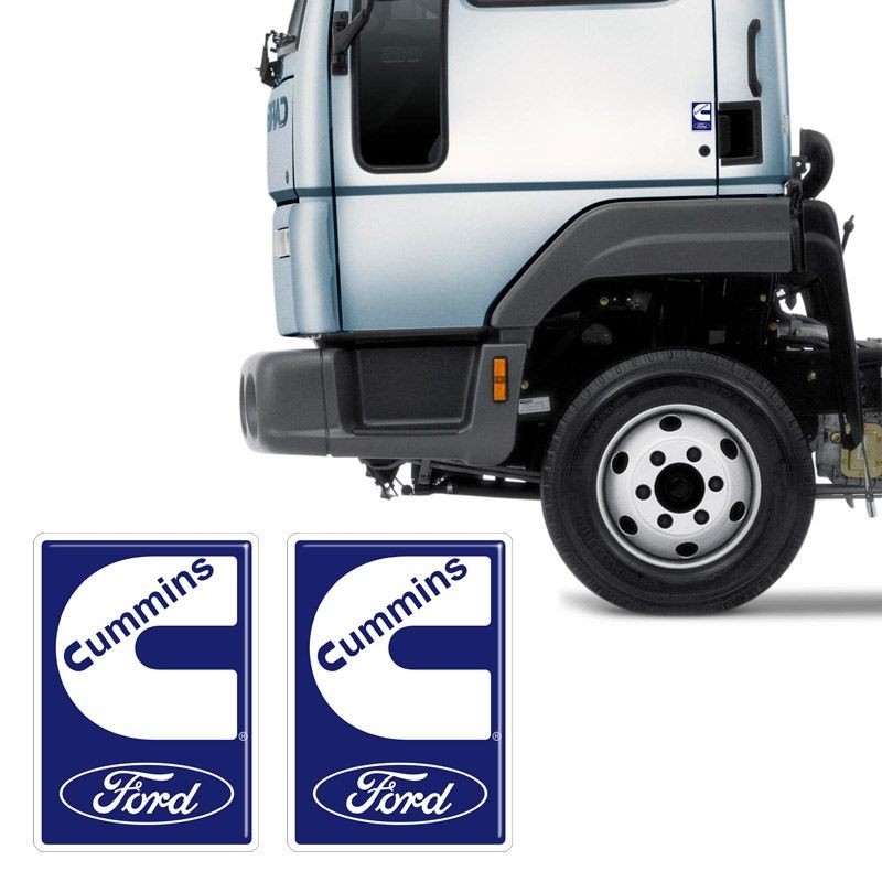 Par De Emblemas Cummins Ford Cargo Adesivo Resinado Caminhão Genérico