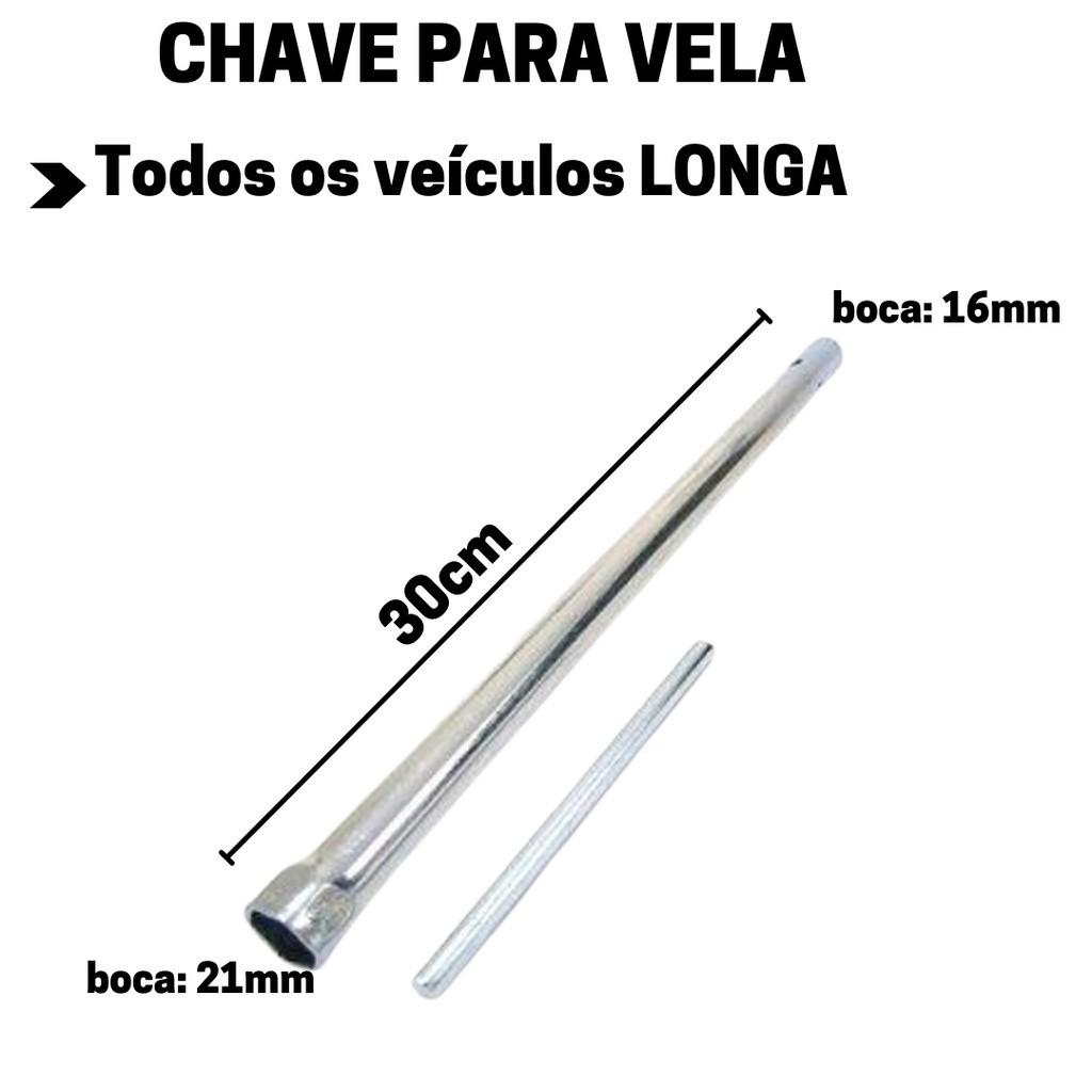 Chave de Vela Longa 30cm p/ vela 16/21mm Universal