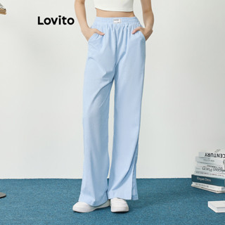 Lovito Calças Casuais Simples Divididas Para Mulheres L77ED014