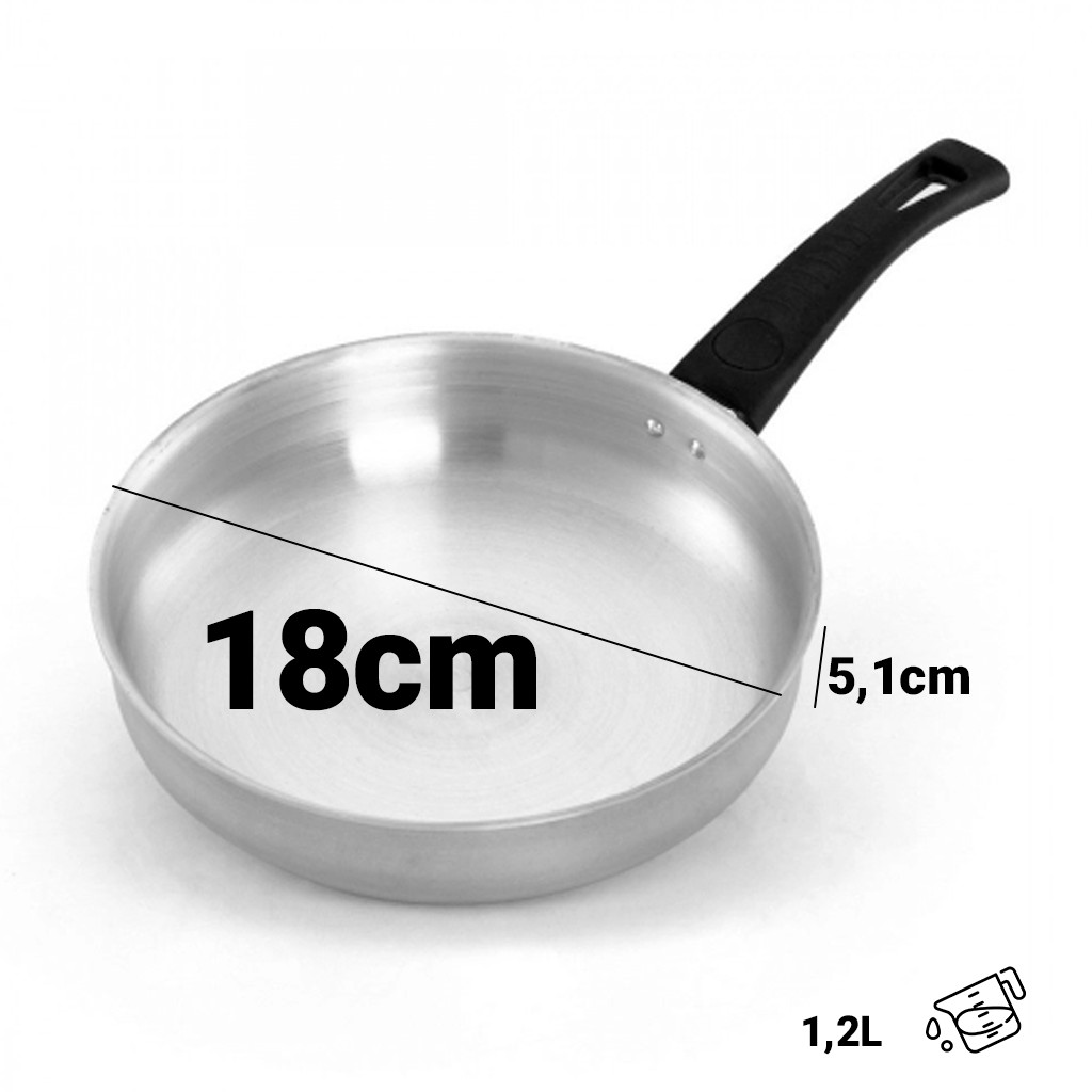 Frigideira de Aluminio Polida Todos os tamanhos Aluminio Grosso e resistente Com Tampa Francesa