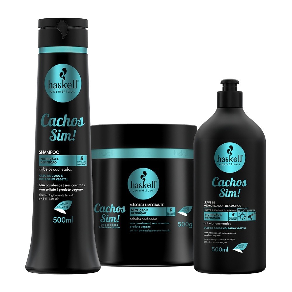 Kit Haskell Cachos S.Para Cachos Mais Definidos maciez 500ml