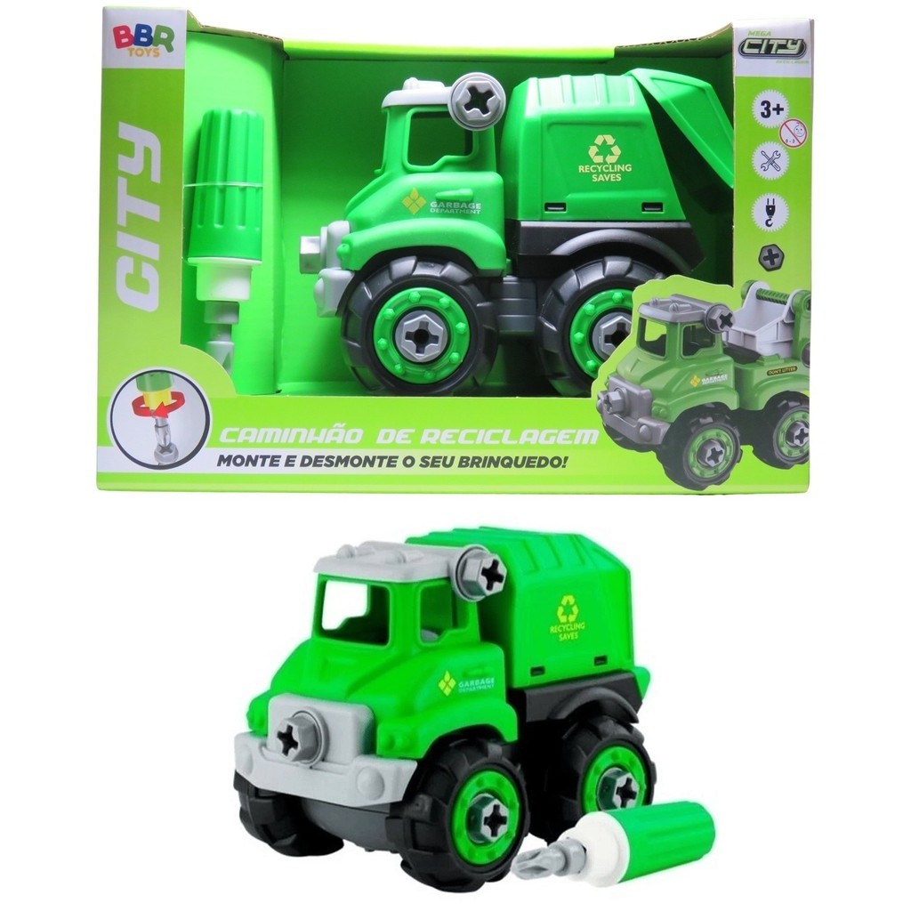 Caminhão de Reciclagem - Monta e Desmonta - Mega City - BBR Toys