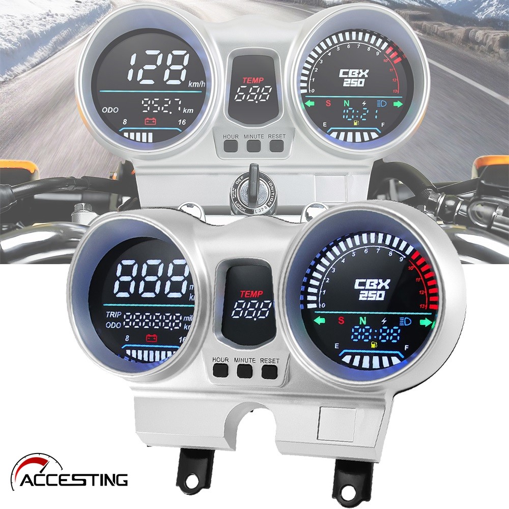 LED Digital 12V Motocicleta Velocímetro Medidor Tacômetro Odômetro Painel À Prova Dwaterproof Água Para Honda CBX250 CBF