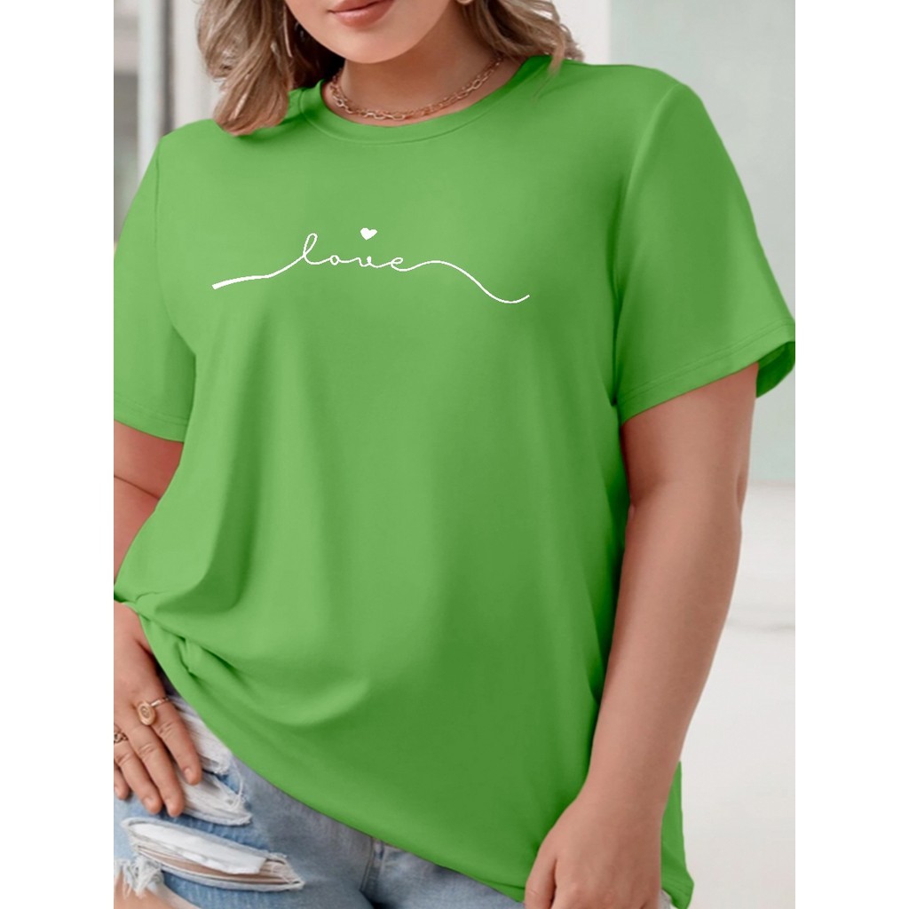 Camiseta Oversized Aesthetic Feminina Estampa Love Coração Amor Paixão Tumblr Plus Size Manga Curta