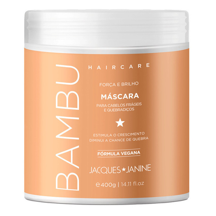Jacques Janine Máscara Hidratação Tratamento Creme Fortalecimento Crescimento Hair Care Bambu 400g